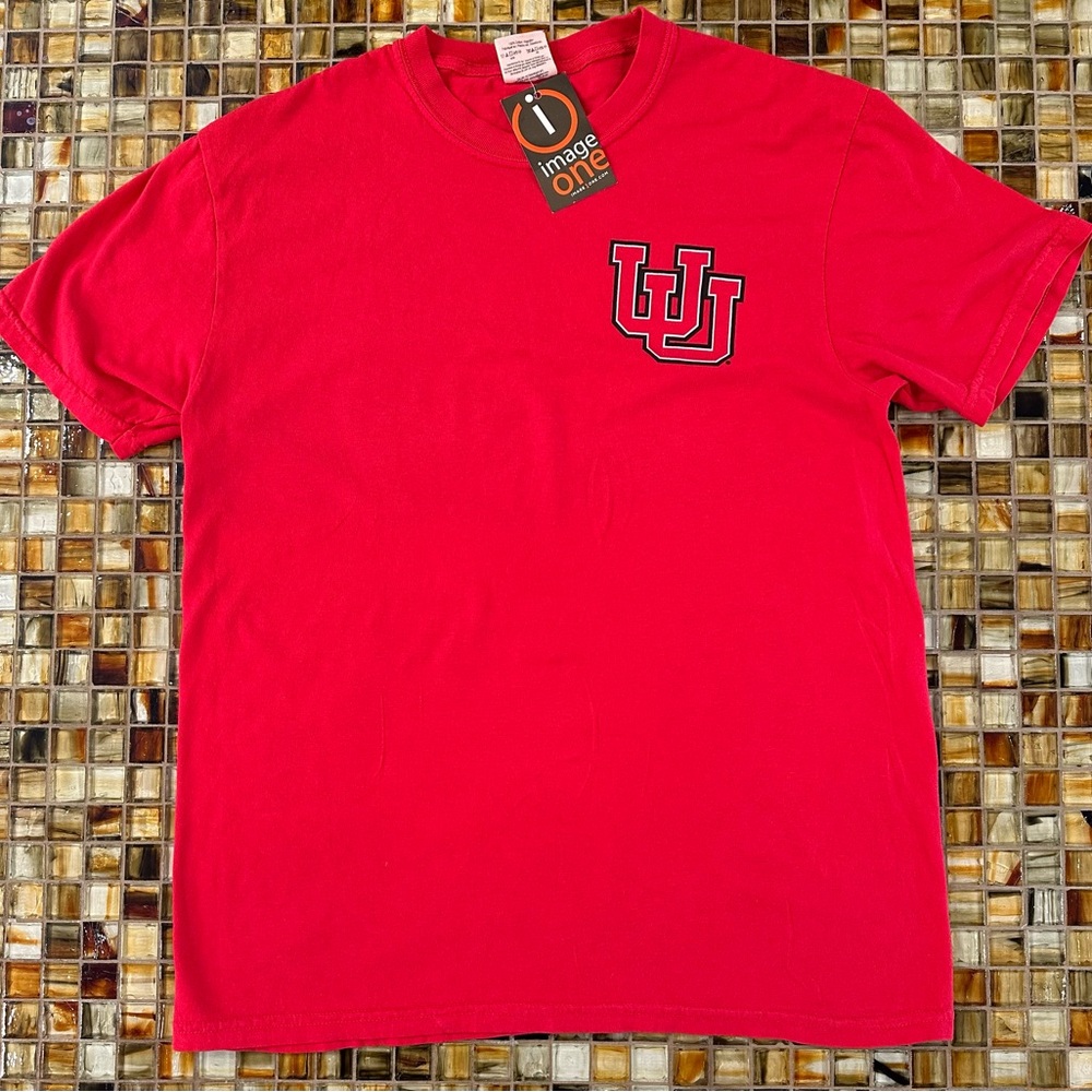 NWT Utah Utes Image One Red Short Sleeve T-Shirt w Back Logo~Unisex ~Medium~$28